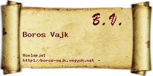 Boros Vajk névjegykártya